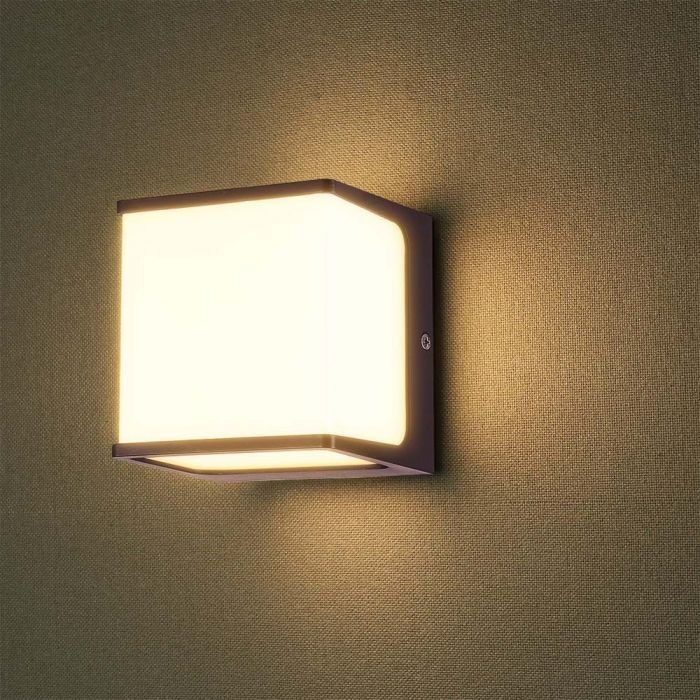 V-Tac Vt-708 Lampada Led A Lanterna Da Parete 8w Applique Classica Colore Marrone 4000k Ip65 - Sku 10283