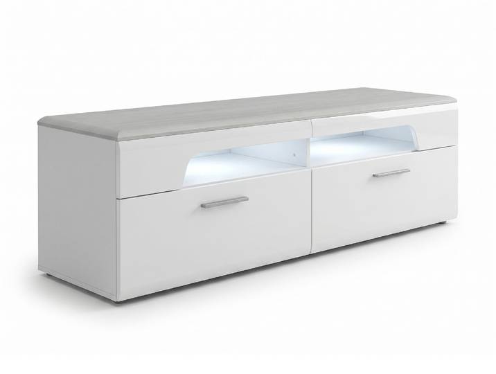 Meuble tv Corel Blanc Mat/blanc Brillant - Basika