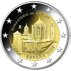 2 Euro Spanien 2026 Kloster Poblet