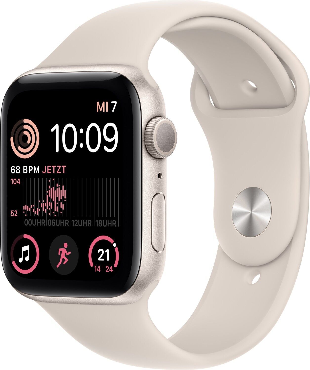 Apple Watch SE 44 mm (2022)   GPS   Starlight   Starlight Sport Band M/L - Refurbished