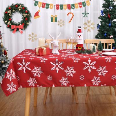 Garvee Snowflakes Tablecloth Waterproof Christmas Dining Decor Holiday Table Cloth