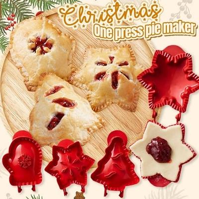 Weihnachts-Kuchenform mit einer Presse, Weihnachtsplätzchenformen für Apfelkuchen und Gebäck, Feiertags-Ausstechform und Tortenboden-Presswerkzeug