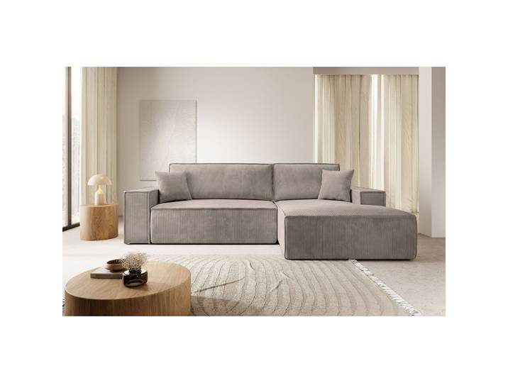 Ecksofa mit Schlaffunktion Farese New, L-förmig, mit Stauraum,