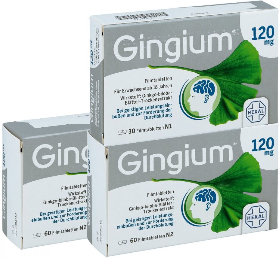 2x Gingium 120mg (60stk) + Gingium 120mg (30stk)