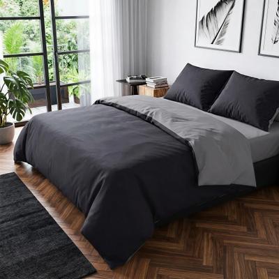Bettwäsche WOLKENFELD "Renforcé Bettwäsche Baumwolle - Natürlich weiches Schlafgefühl", hellgrau, dunkelgrau, B/L: 135cm x 200cm, 2 Stk., 2 Stk., Renforcé, B/L: 80cm x 80cm & 80cm x 80cm, 4, Renforcé, Obermaterial: 100% Baumwolle, Bettwäsche,...
