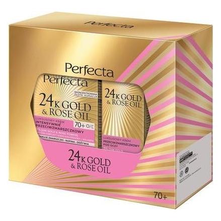 Perfecta Perfectaset 24k Gold Rose Oil Night Cream 50ml und Anti-Falten-Creme für Augen und Augenlider 15ml (Augenpflege Set, Nacht) (50346379)