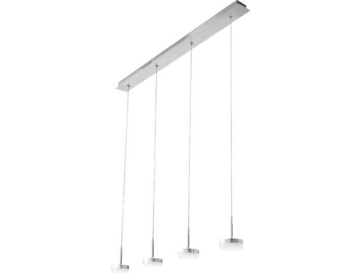 Fabas Luce Dunk 4-flammige Pendelleuchte - 32 W dimmbare LED - Gebürstetes Aluminium Lineares Design