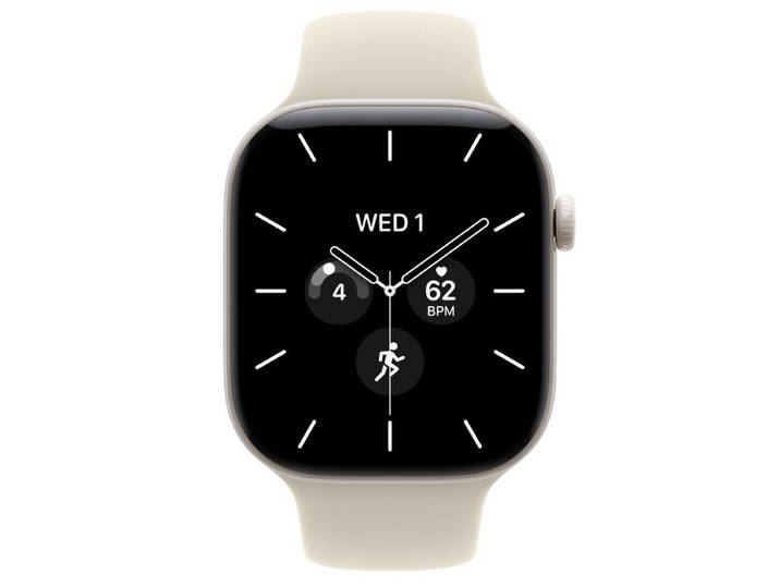 Apple Watch Series 12 GPS + Cellular 46 mm Boîtier en céramique blanc perle avec bracelet sport sable - M/L