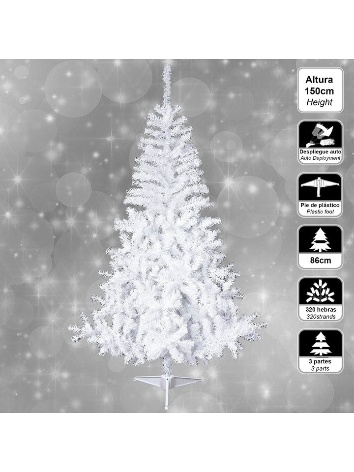 WellHome Künstlicher Weihnachtsbaum in Weiß - (H)150 cm - onesize
