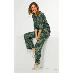Viskose-Bluse in Druck khaki in Größe 36 von DW-Shop, Khaki, 36