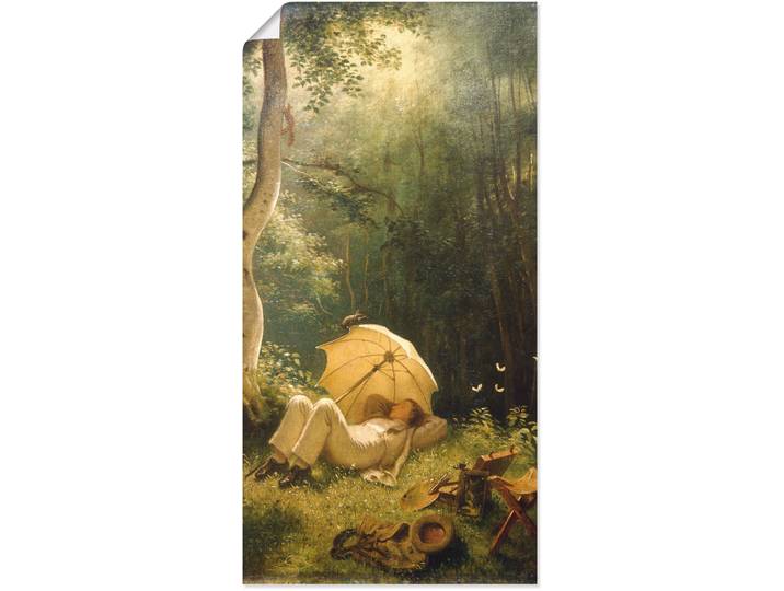 Poster ARTLAND Der Maler (Rast im Walde) , grün (farbe bild(er): grün), B:30cm H:60cm, Bilder, Poster, ohne Rahmen