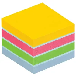 3M Post-it Mini Würfel 2012MUC, 51 x 51 mm, ultrablau, ultragelb, ultragrün, ultrapink, 1 Würfel à 400 Blatt