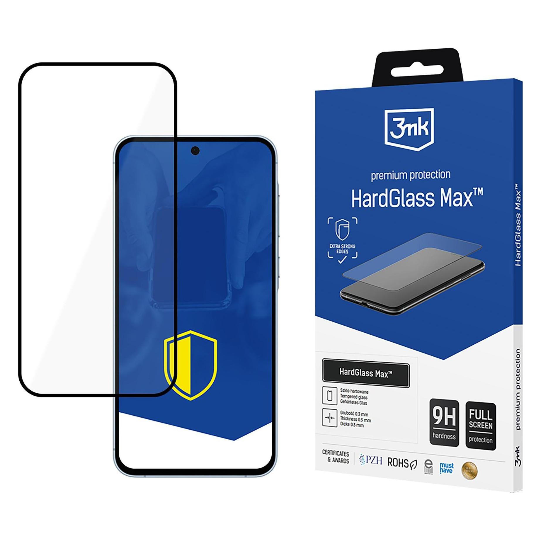 3MK HardGlass Max Sam A55 5G czarny/black, Fullscreen Glass (1 Stk., Samsung Galaxy A55) (5903108549233)