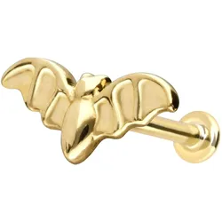 14 Karat Gold Labret mit Innengewinde FLEDERMAUS