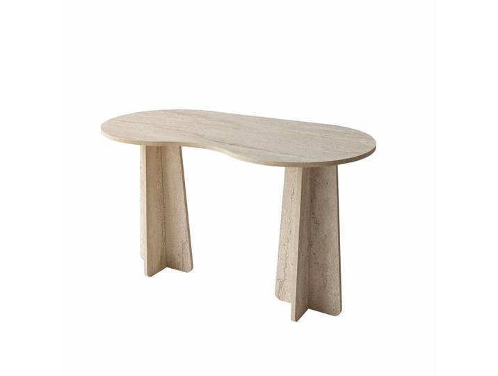 Bureau asymétrique design organique ivoire