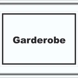 HB-Druck Garderobe Schild mit Text Kleidung aufbewahren waagerecht A1 (594x841mm)