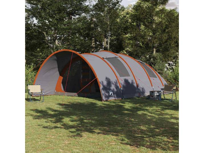 vidaXL Tunnelzelt für 8 Personen 8 Personen Grau und Orange