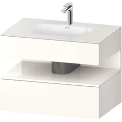 Duravit Collection One Einbauwaschtisch mit Konsolenwaschtischunterbau, 800x550x600mm, Nische Weiß hochglänzend, QA4785022220010, Farbe: Weiß Hochglanz/mit Nischenbeleuchtung