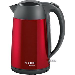 Bosch Wasserkocher DesignLine TWK3P424, rot, 1,7 Liter, 2400 Watt, mit Edelstahlgehäuse