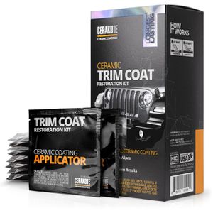 Cerakote Kunststoffpflege Ceramic Trim Coat, für Kunststoffverkleidungen, für außen, Set 8 Tücher