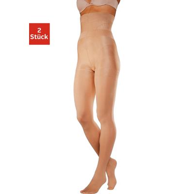 Feinstrumpfhose LASCANA "Bauchweg Figurformende Stützstrumpfhose transparent", Damen, Gr. S (36/38), beige (natur), Obermaterial: 89% Polyamid, 11% Elasthan, unifarben, elastisch, Strumpfhosen Feinstrumpfhose, Bodyshaper mit extrahohem Bund