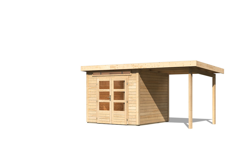 KARIBUHOLZT GH Kandern 3 natur 244x244x230 Anbaudach 300cm 16954135