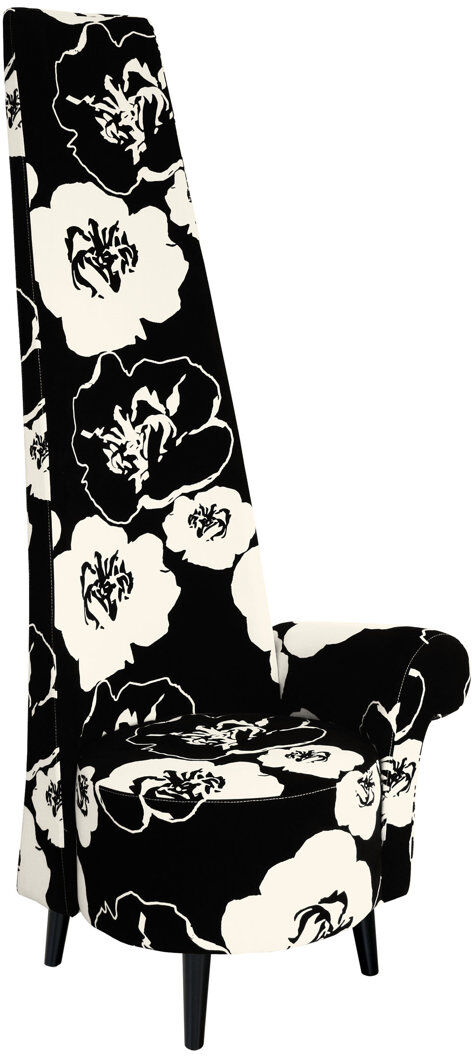 Mercer41 High Back Occasional Chair White Poppy 180cm H X 75cm W X 60cm D