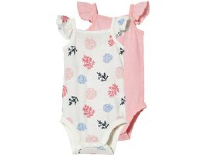 LUPILU® Lot de 2 bodies bébé (rose/blanc)