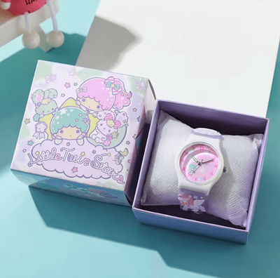 Inspire Curations 3D Hello Kitty Cartoon Kids Watch Cinnamoroll Kuromi Melody Silicone Wristwatch Gift Set szx With Box