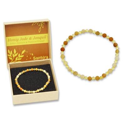Honig Jade Saphira Edelsteinarmband