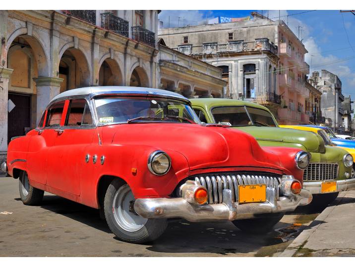 Fototapete PAPERMOON Havana Oldtimers , bunt, B:3,5m L:2,6m, Vlies, Tapeten, Fototapete