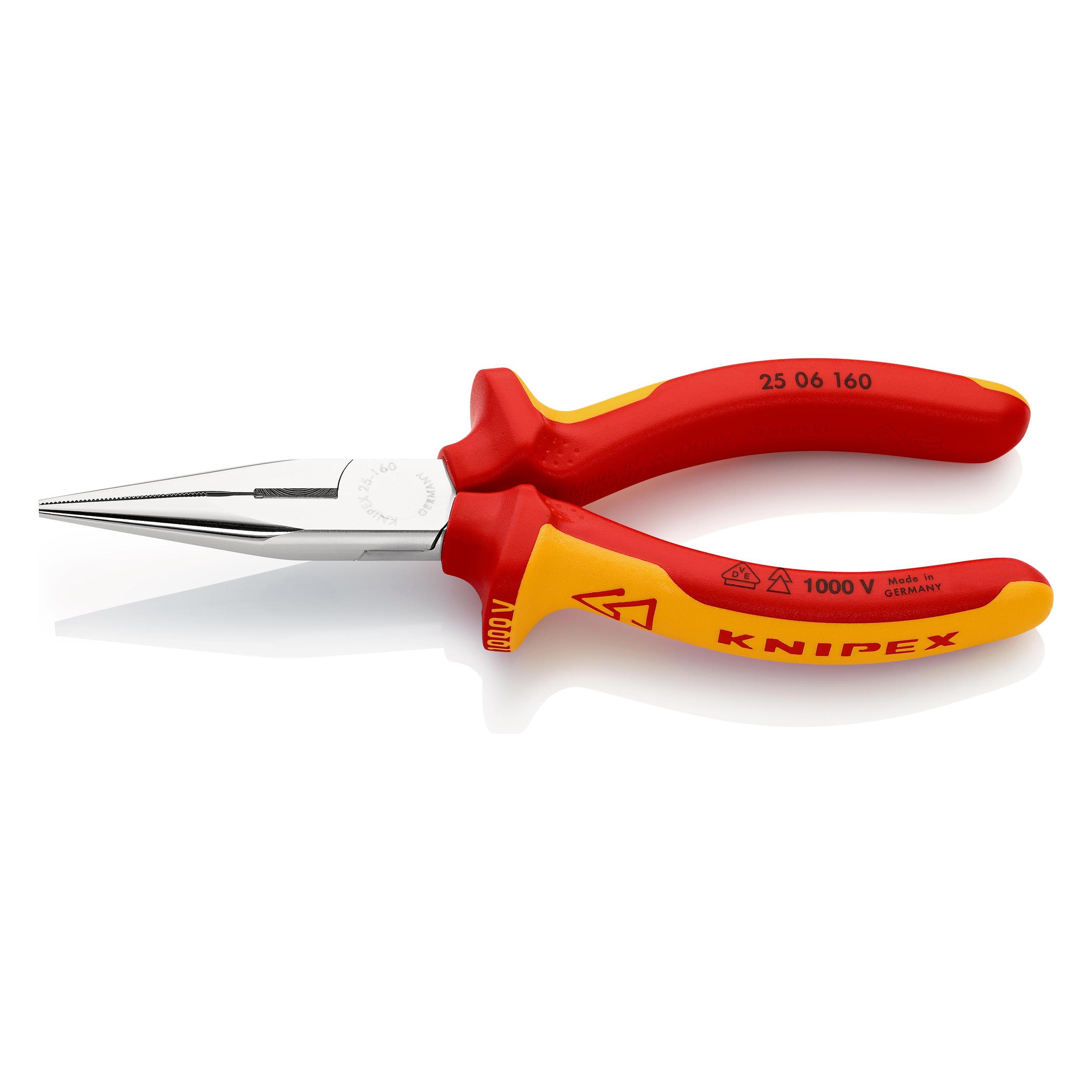 Knipex Flachrundzange mit Schneide (160 mm) (25 06 160 T)