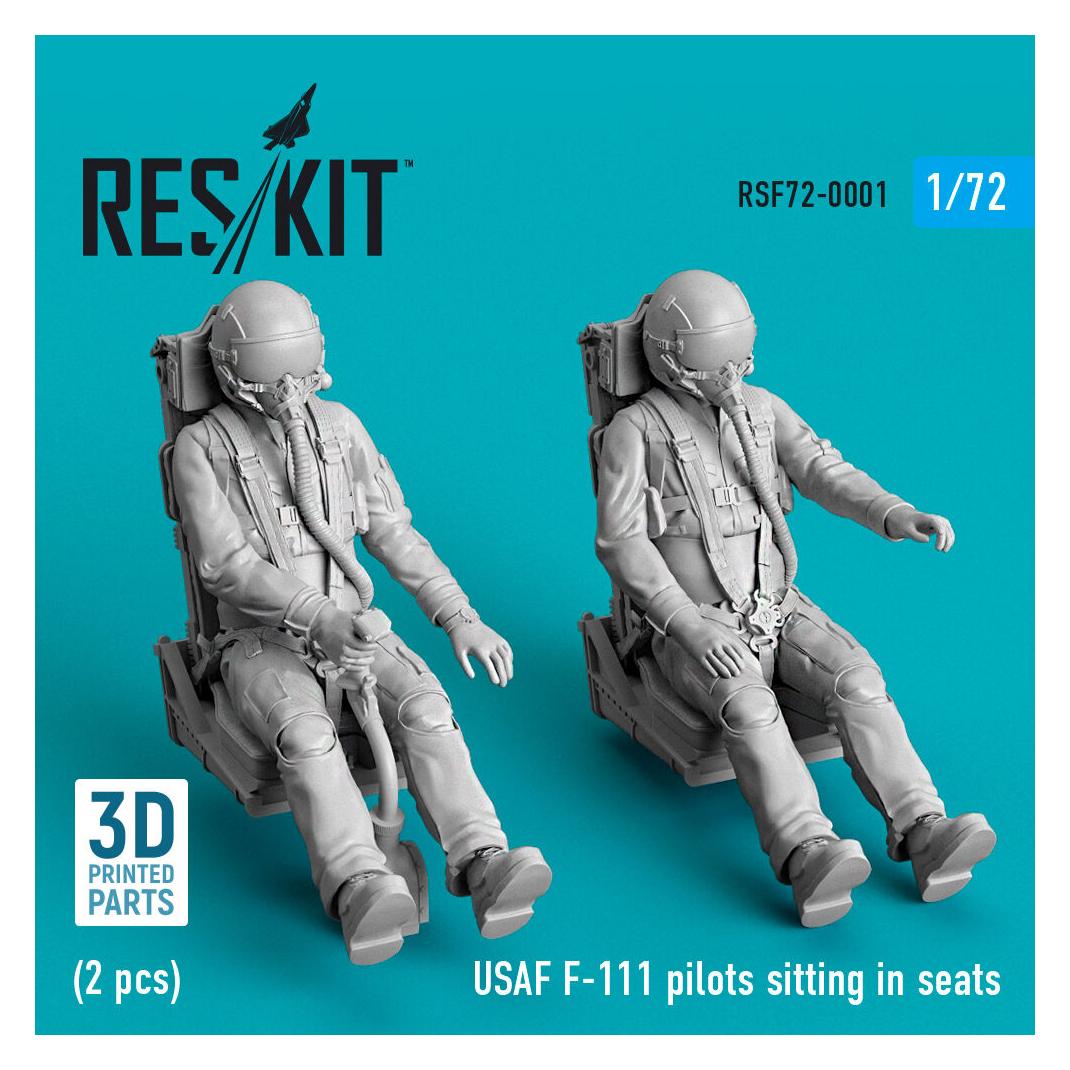 ResKit USAF F-111 pilots sitting in seats (2 pcs) (3D Printed) (RSF72-0001)