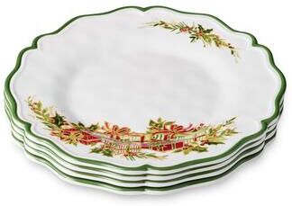 Certified International "Certifed International Holly Tree Set of 4 Melamine Salad/Dessert Plates 9"" - 9 L x 9 W x 0.75 H"