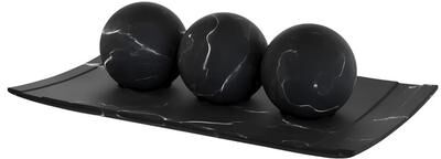 Creative Labs Scents Matte Black Home Decor Tray and Orb Set