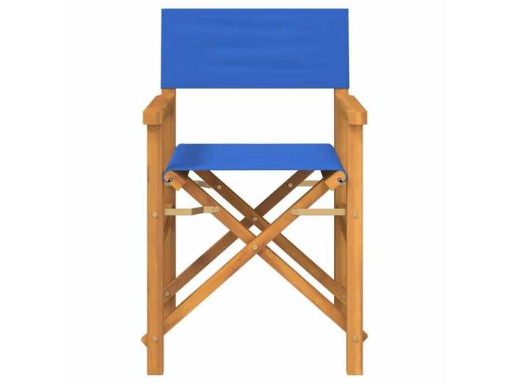 （SOLDES D'été）Chaise de metteur 1pc SHIELD chaise de balcon arrière-cour en scène pliante bleu bois teck massif 55x54x85cm 7403597
