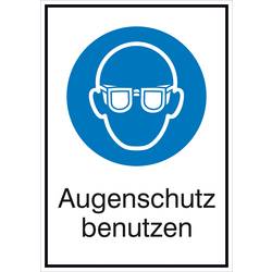 SAFETYMARKING Gebotsschild Augenschutz benutzen, Hygiene und Abstand Aluminium (B x H) 210 mm x 297 mm ISO 7010 1 St. 11.A7042