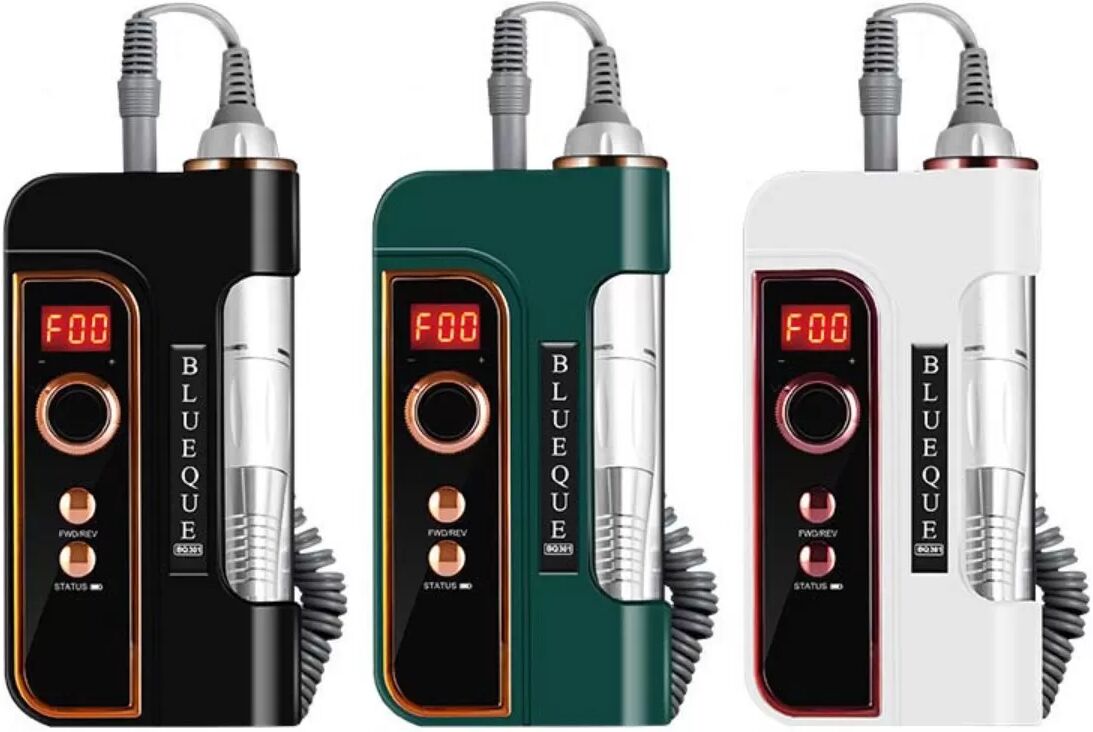 INF Wiederaufladbare Mini-Elektrische Nagelbohrmaschine – Tragbar, Einstellbare Geschwindigkeit, Geräuscharm – EU-Stecker Weiß