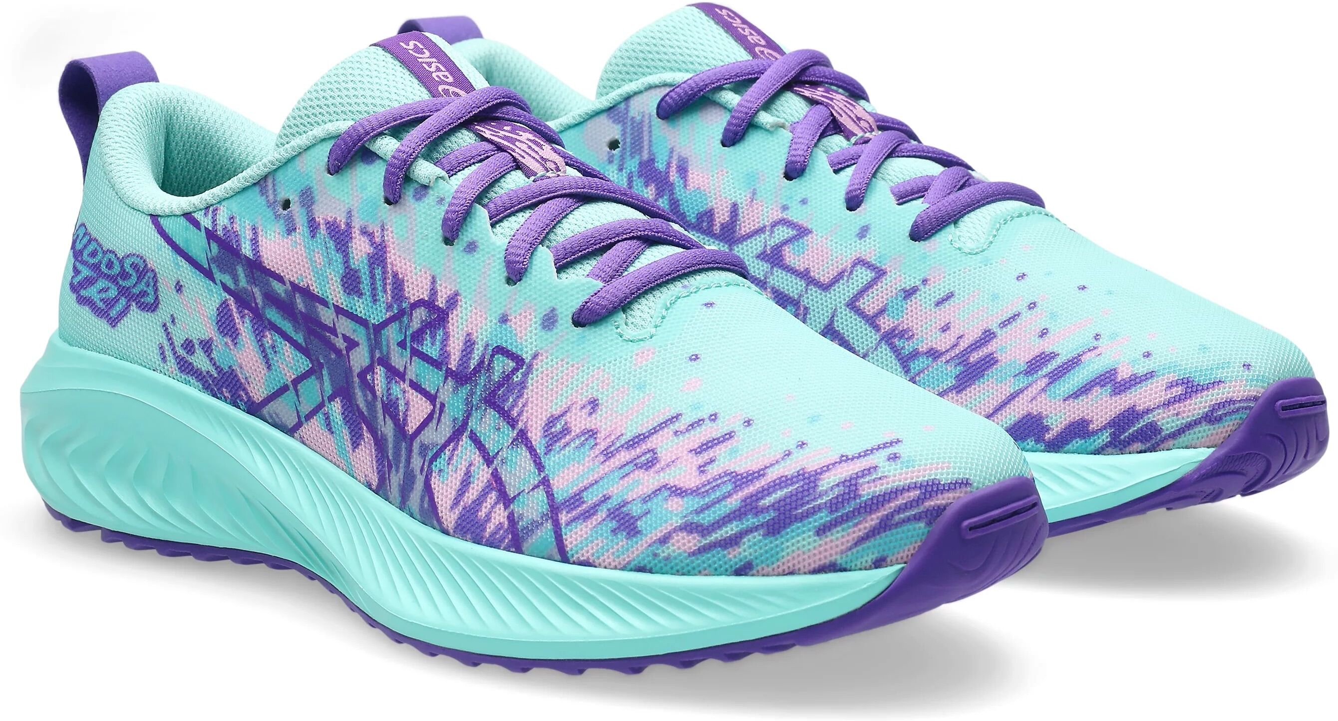 Laufschuh ASICS "GEL-NOOSA TRI 16 GS", Mädchen, Gr. 37,5, bunt (illuminate mint, radiant amethyst), Synthetik, Schuhe Laufschuh, für Kinder & Jugendliche illuminate mint, radiant amethyst 37,5