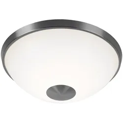 Deckenleuchte rund weiß Wohnzimmerleuchte Decke LED Deckenlampe Modern, Nickel-matt,1x LED 11W 820Lm warmweiß, DxH 30x11 cm