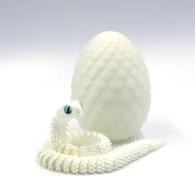 Inspired Living 3D Printed Articulated Snake Egg Rotating 3D Printed Snake Fidget & Anime Desk Decor 4