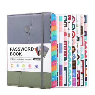 Passwortbuch A5 Buchstabenanhänger Passwort-Notizbuch Computer- und Website-Login Passwort-Organizer und -Manager 240 Seiten mit Innentasche 8,4 x 5,9 Zoll