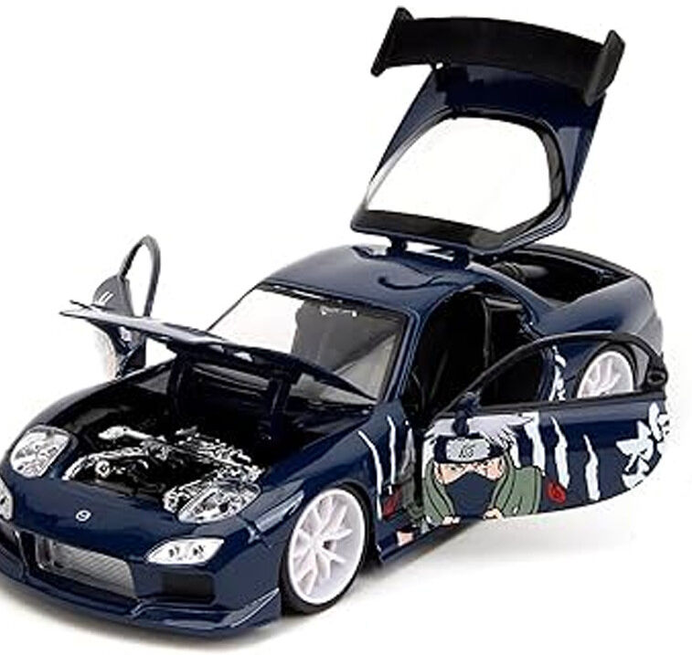 Miniature 1:24 Mazda RX-7 bleu 1993 NARUTO W/Kakashi Hatake - Jada Toys