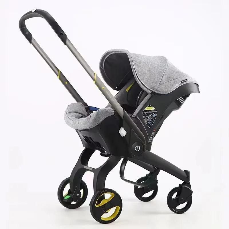 Kinderwagen 3-in-1 - leicht und zusammenklappbar - verstellbarer Reisekinderwagen in Grau