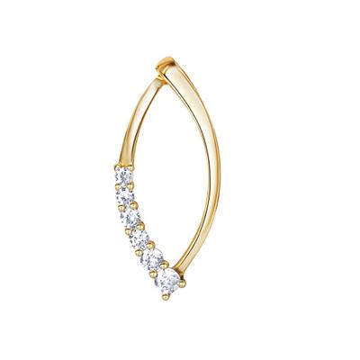 Kettenanhänger "375/- Gelbgold bicolor Zirkonia", bunt (mehrfarbig), FASCINATION BY ELLEN K., Schmuckanhänger, Damen, one-size, Gold, 1,4 g, Kettenanhänger