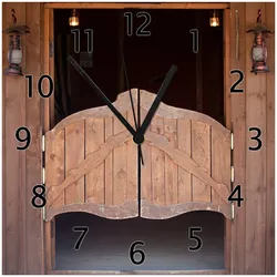 Wallario Uhr 30 x 60 cm, weiße Zeiger Saloontür