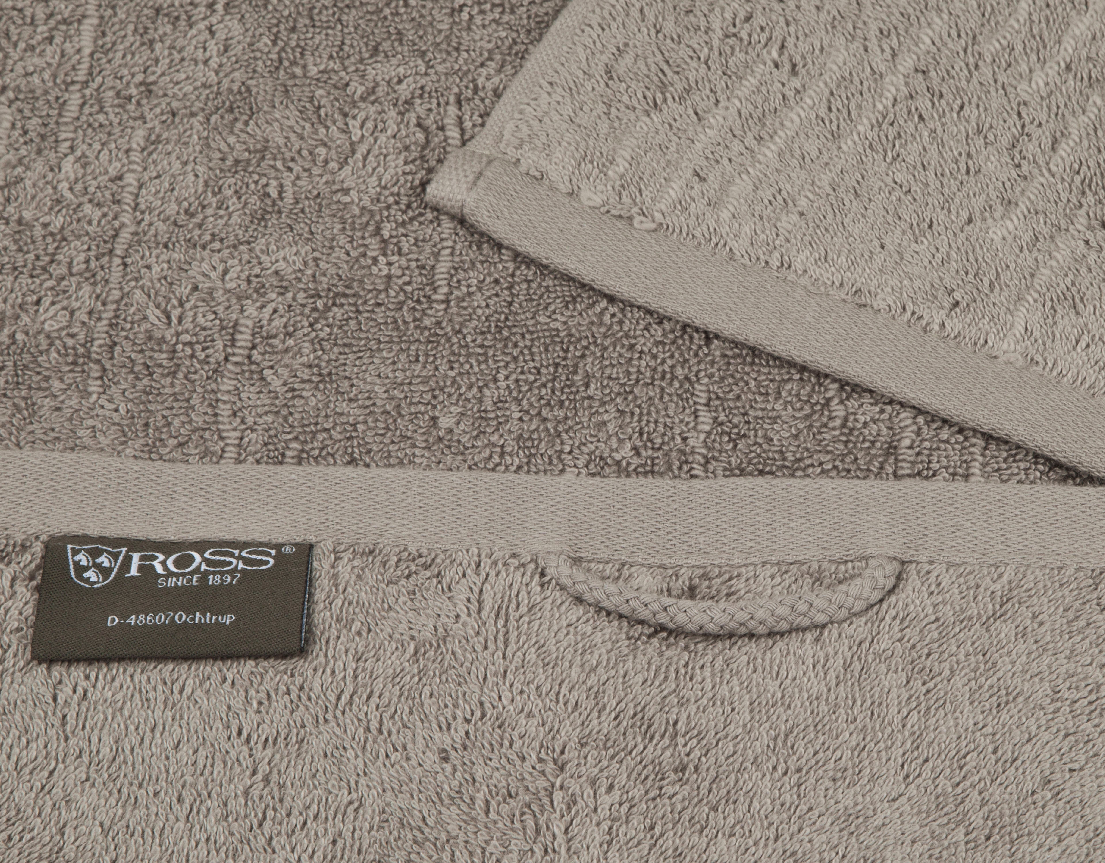 Waschhandschuh ROSS "Premium", grau (flanell), B:16cm L:22cm, Frottier, Handtücher, 100% Baumwolle