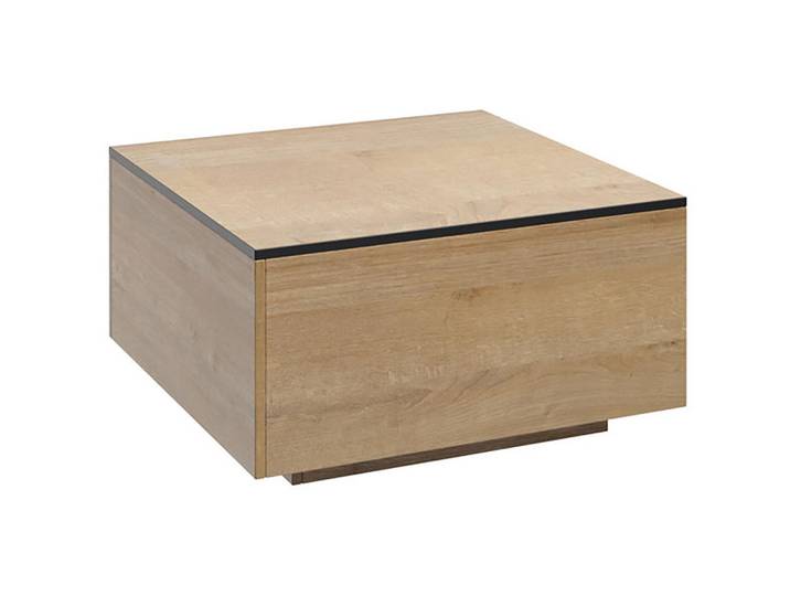 Feldmann-Wohnen Couchtisch Frida 80 / 80 / 42,5cm, Eichefarben, Schwarz, Quadratisch,Quadratisch, 80x42.5x80 cm, Wohnzimmer, Wohnzimmertische, Couchtische