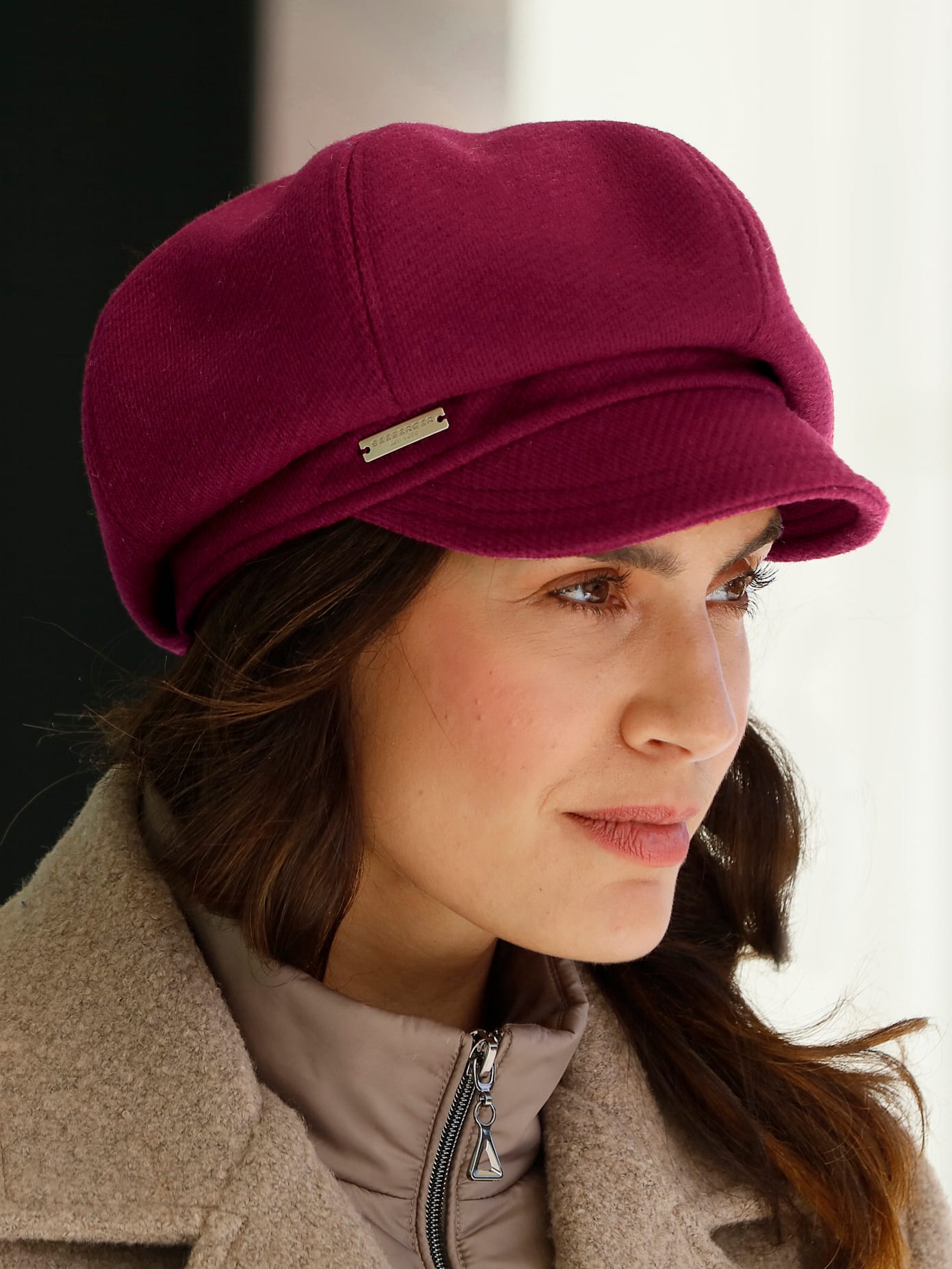 Schirmmütze CASUAL LOOKS, Damen, rot (bordeaux), Kunstfaser, Mützen Schirmmütze bordeaux Einheitsgröße