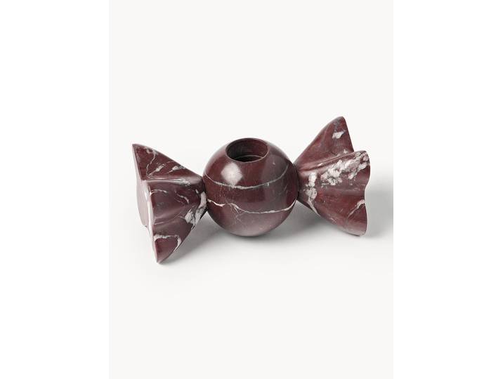 Bougeoirs Lexy, marbre Rosso Levanto, 2 pièces